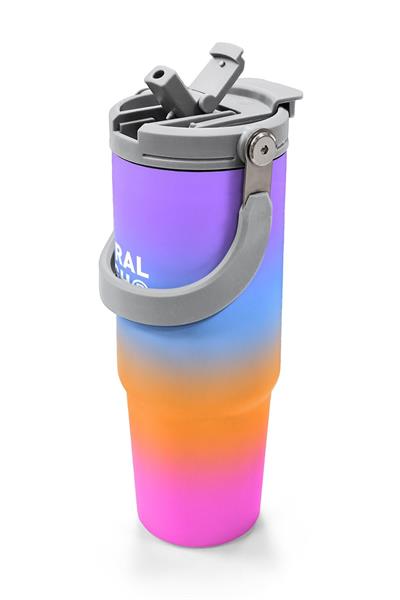 Coral High 900 ml Kız Çocuk Turuncu Mor Renk Geçişli Çelik Termos /Matara - 38715