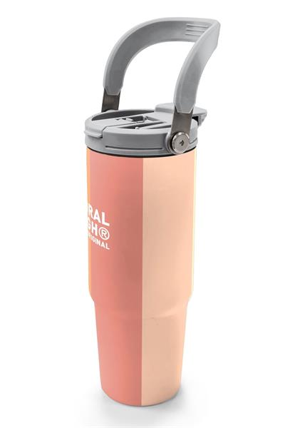 Coral High 900 ml Kız Çocuk Turuncu Sarı Mavi Renkli Çizgili Çelik Termos /Matara - 38746