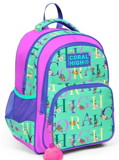 Coral High Açık Yeşil Pembe Yazılı İlkokul Okul Sırt Çantası - Kız Çocuk