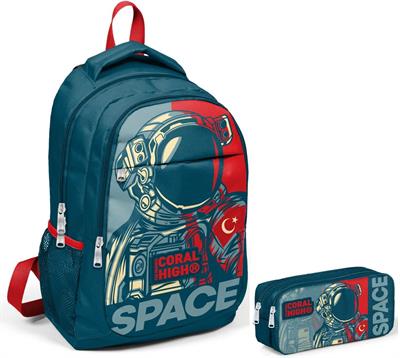 Coral High Astronot  Erkek Çocuk İlkokul Çantası ve Kalemlik Seti