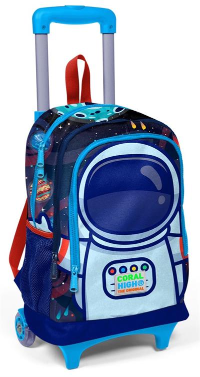 Coral High Astronot Çekçek Çanta Seti - Işıklı Tekerlekler - Erkek Çocuk