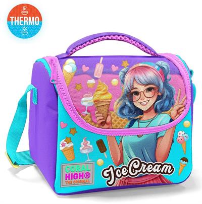 Coral High Beslenme Çantası 11789, Kız Çocuk, Lila Turkuaz Dondurmalı Kız, Isı Yalıtımlı 11789