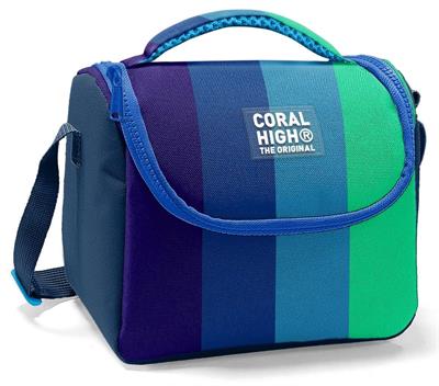 Coral High Beslenme Çantası 11797, Erkek Çocuk, Lacivert Yeşil Renkli Çizgili, Isı Yalıtımlı 11797
