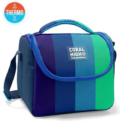 Coral High Beslenme Çantası 11797, Erkek Çocuk, Lacivert Yeşil Renkli Çizgili, Isı Yalıtımlı 11797