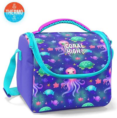 Coral High Beslenme Çantası 12783, Kız Çocuk, Lavanta Turkuaz Deniz Anası, Isı Yalıtımlı 12783