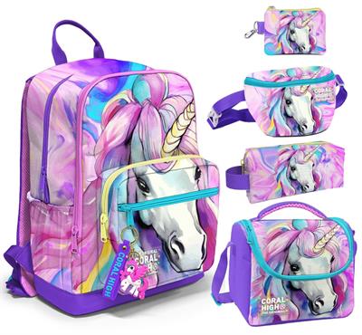 Coral High Beşli İlkokul/Ortaokul Çanta Seti - Unicorn - Kız Çocuk