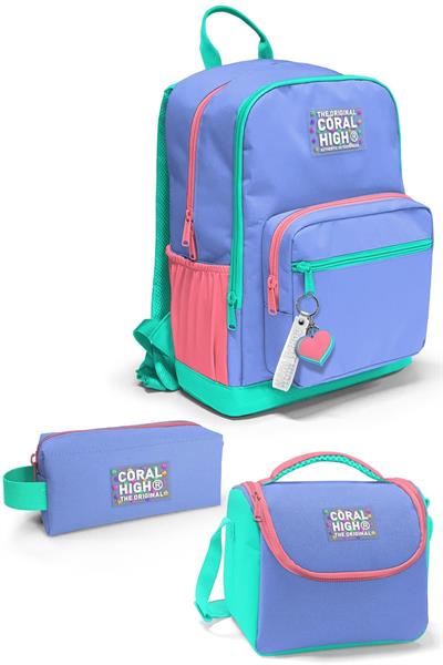 Coral High Derin Mavi Renkli 3lü Okul Çanta Seti SET0123641