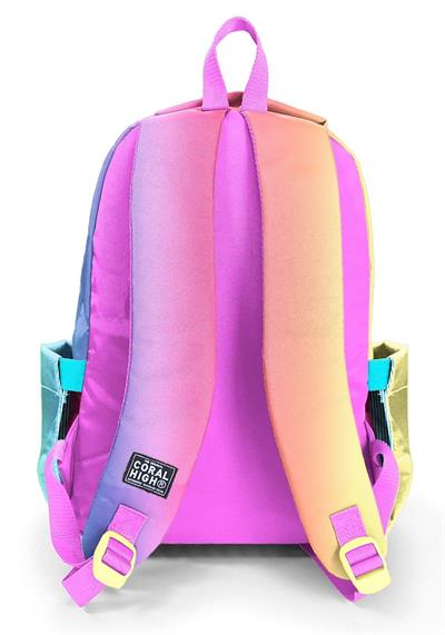 Coral High Dikey Renk Geçişli Kız Çocuk İlkokul ve Ortaokul Sırt Çantası - Üç Bölmeli 23668