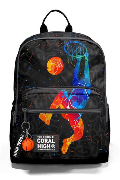 Coral High Dört Bölmeli Gri Basketbol Ortaokul Çantası - Erkek Çocuk