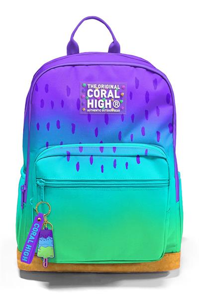 Coral High Dört Bölmeli Mor Lila Renk Geçişli Ortaokul Çantası - Kız Çocuk