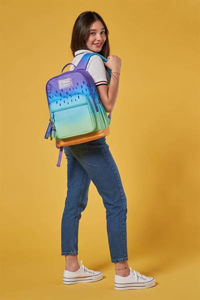 Coral High Dört Bölmeli Mor Lila Renk Geçişli Ortaokul Çantası - Kız Çocuk