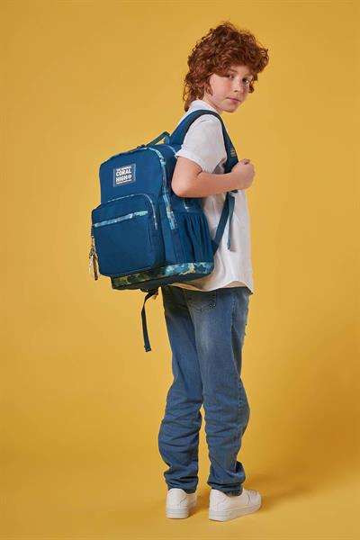 Coral High Dört Bölmeli Nefti Kamuflaj Ortaokul Çantası - Erkek Çocuk