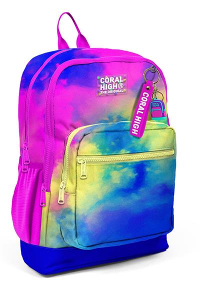 Coral High Dört Bölmeli Renkli Batik Desenli İlkokul Sırt Çantası - Kız Çocuk