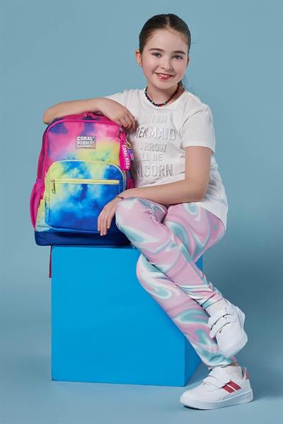 Coral High Dört Bölmeli Renkli Batik Desenli İlkokul Sırt Çantası - Kız Çocuk