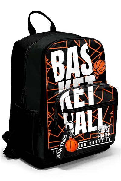 Coral High Dört Bölmeli Siyah Basketbol Ortaokul Çantası - Erkek Çocuk
