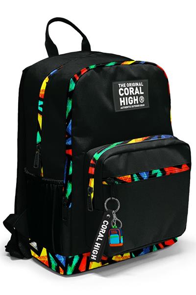 Coral High Dört Bölmeli Siyah Grafiti Ortaokul Çantası - Erkek Çocuk