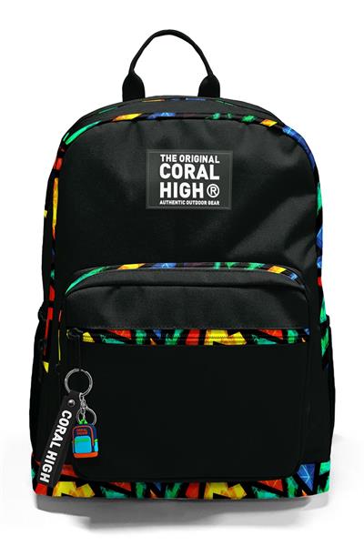 Coral High Dört Bölmeli Siyah Grafiti Ortaokul Çantası - Erkek Çocuk