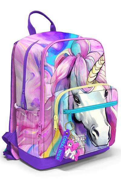 Coral High Dört Bölmeli Unicorn Ortaokul Çantası - Kız Çocuk