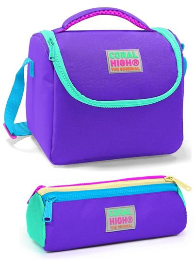 Coral High Eflatun Mavi Kız Beslenme Çantası Seti