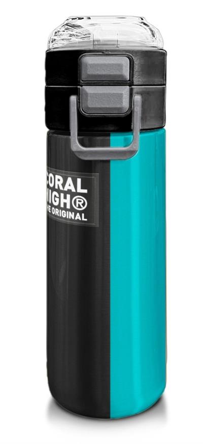 Coral High Erkek Çocuk 500 ml Okul ve Günlük Paslanmaz Çelik Termos - Siyah Yeşil Çizgili Desenli  - Sızdırmaz 31896