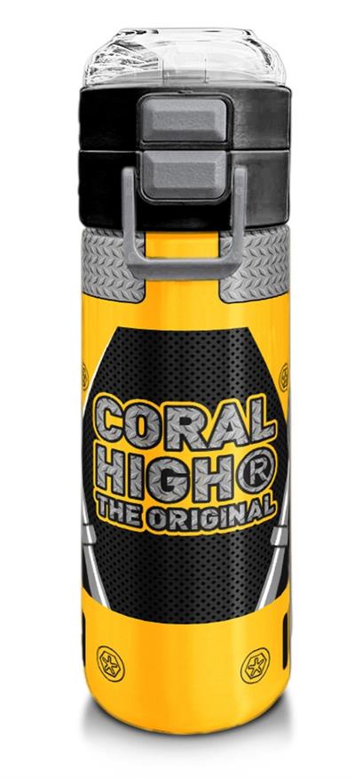 Coral High Erkek Çocuk 500 ml Okul ve Günlük Paslanmaz Çelik Termos - Sarı Siyah Robot Desenli - Sızdırmaz 31862