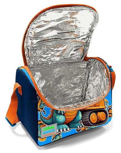 Coral High Erkek Çocuk Beslenme Çantası - Thermo - Mavi Dinazor ve İş Makineleri Baskılı 12793