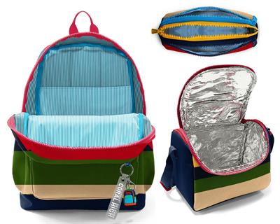 Coral High Erkek Çocuk Çok Renkli Çizgi Desenli Üçlü İlkokul Okul Çanta Seti SETYGN33212A