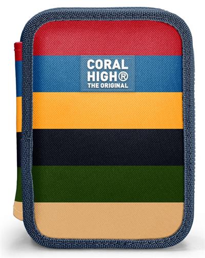 Coral High Erkek Çocuk Çok Renkli Çizgi Desenli Katlı Organizer Kalemlik (Kalem Kutusu) 31103