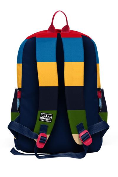 Coral High Erkek Çocuk Çok Renkli Çizgi Desenli İlkokul Sırt Çantası (Dört Bölme) 33212