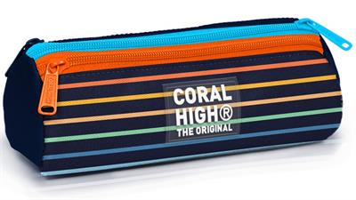 Coral High Erkek Çocuk Çok Renkli Çizgi Desenli Üç Gözlü Okul Kalem Çantası 31031