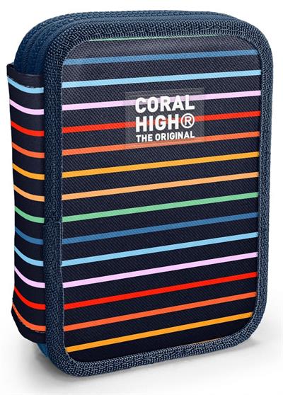 Coral High Erkek Çocuk Çok Renkli Çizgi Desenli Katlı Organizer Kalemlik (Kalem Kutusu) 31110