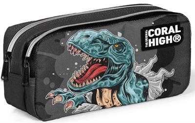 Coral High Erkek Çocuk Dinazor Desenli 3lü Çanta Takımı - USB Soketli