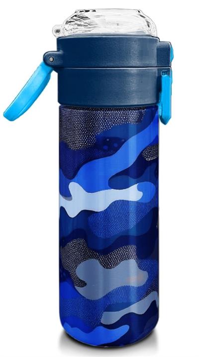 Coral High Erkek Çocuk İçin 500 mllik Paslanmaz Çelik Termos/Suluk - Lacivert Saks Kamuflaj Desenli 31889