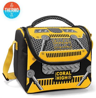 Coral High Erkek Çocuk İlkokul Beslenme Çantası, Siyah Sarı Robot, Isı Yalıtımlı 12785