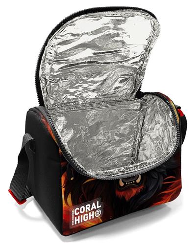 Coral High Erkek Çocuk İlkokul Beslenme Çantası, Siyah Kükreyen Aslan, Isı Yalıtımlı 22771