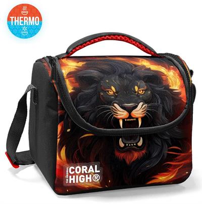Coral High Erkek Çocuk İlkokul Beslenme Çantası, Siyah Kükreyen Aslan, Isı Yalıtımlı 22771