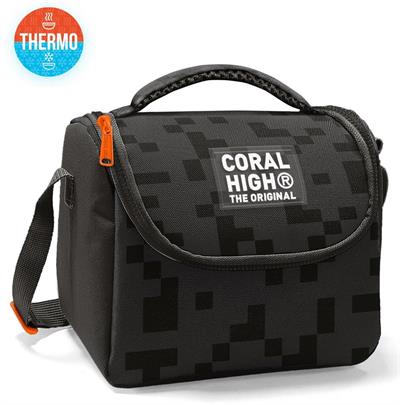 Coral High Erkek Çocuk İlkokul Beslenme Çantası, Siyah Blok Desenli, Isı Yalıtımlı 22794