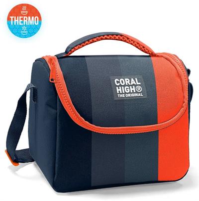 Coral High Erkek Çocuk İlkokul Beslenme Çantası, Siyah Turuncu Renkli Çizgili, Isı Yalıtımlı 11798
