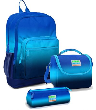 Coral High Erkek Çocuk İlkokul Çantası Seti Lacivert Mavi Gradyan