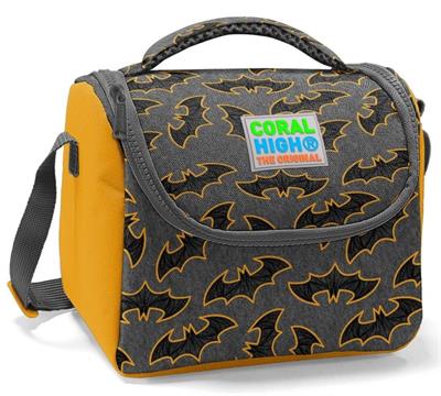 Coral High Erkek Çocuk İlkokul Okul Sırt Çantası ve Beslenme Çanta Seti - Gri Hardal Yarasa