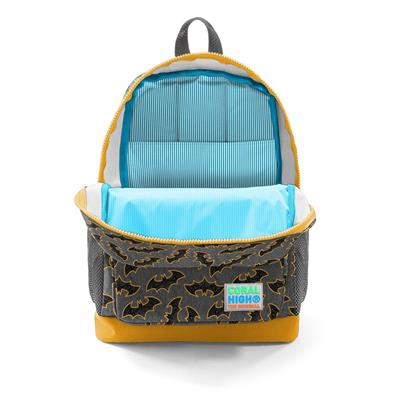 Coral High Erkek Çocuk İlkokul Okul Sırt Çantası ve Beslenme Çanta Seti - Gri Hardal Yarasa