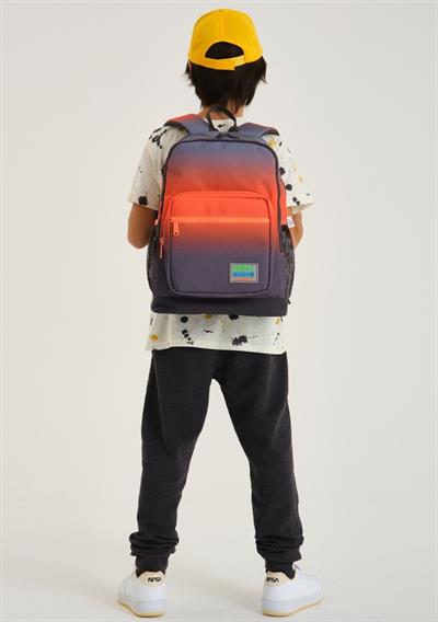 Coral High Erkek Çocuk İlkokul Okul Sırt Çantası ve Beslenme Çanta Seti - Siyah Turuncu Gradyan