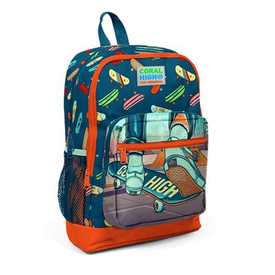 Coral High Erkek Çocuk İlkokul Okul Sırt Çantası ve Beslenme Seti - Kaykay