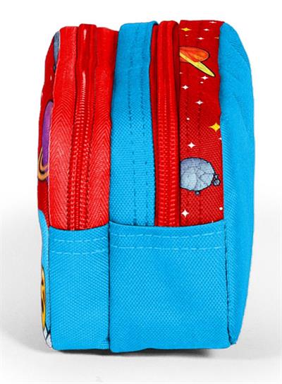 Coral High Erkek Çocuk Kırmızı Mavi Astronot Baskılı İki Bölmeli Kalem Çantası/Kalemlik 31045
