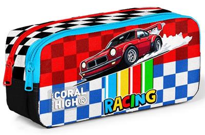 Coral High Erkek Çocuk Kırmızı Racing Araba Baskılı İki Bölmeli Kalem Çantası/Kalemlik 31057
