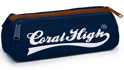 Coral High Erkek Çocuk Lacivert Kahverengi Desenli Üç Gözlü Okul Kalem Çantası 31036