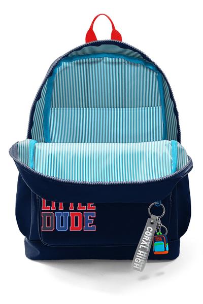 Coral High Erkek Çocuk Lacivert Kırmızı Little Dude Baskılı İlkokul Sırt Çantası (Dört Bölme) 33219