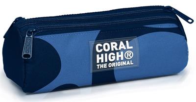 Coral High Erkek Çocuk Lacivert Mavi Desenli Üç Bölmeli Okul Kalem Çantası 11188