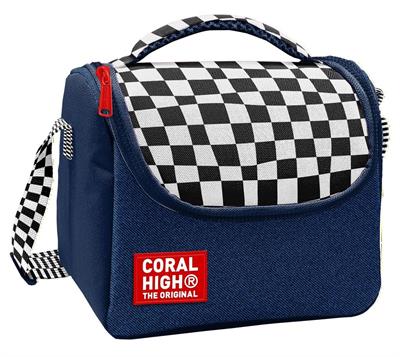 Coral High Erkek Çocuk Lacivert Siyah Beyaz Dama Desenli Isı Yalıtımlı Beslenme Çantası 37134