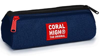 Coral High Erkek Çocuk Lacivert Siyah Beyaz Dama Desenli Üç Gözlü Okul Kalem Çantası 31034